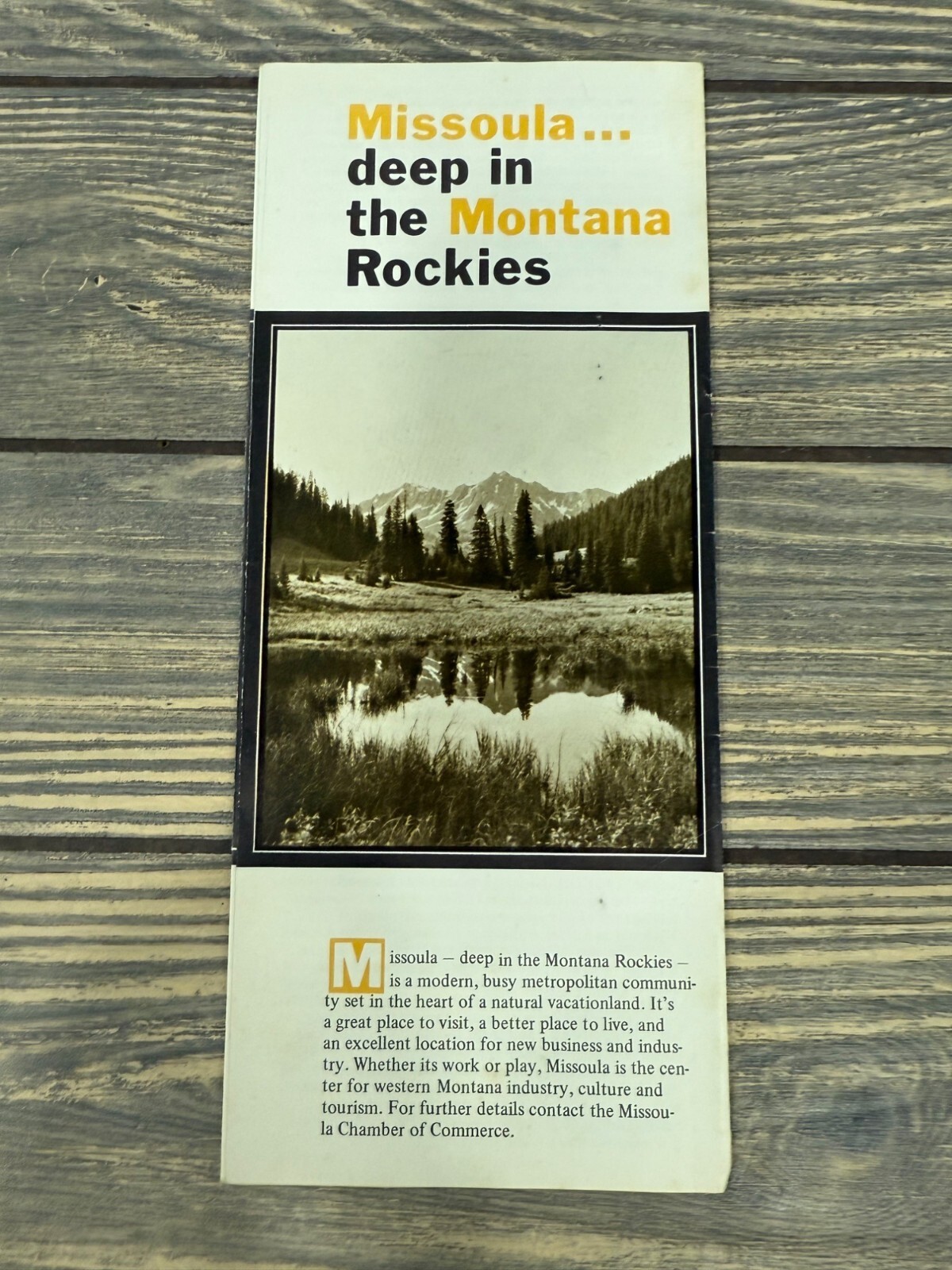 Vintage Missoula Travel Brochure Montana Rockies Vintage Map & Info