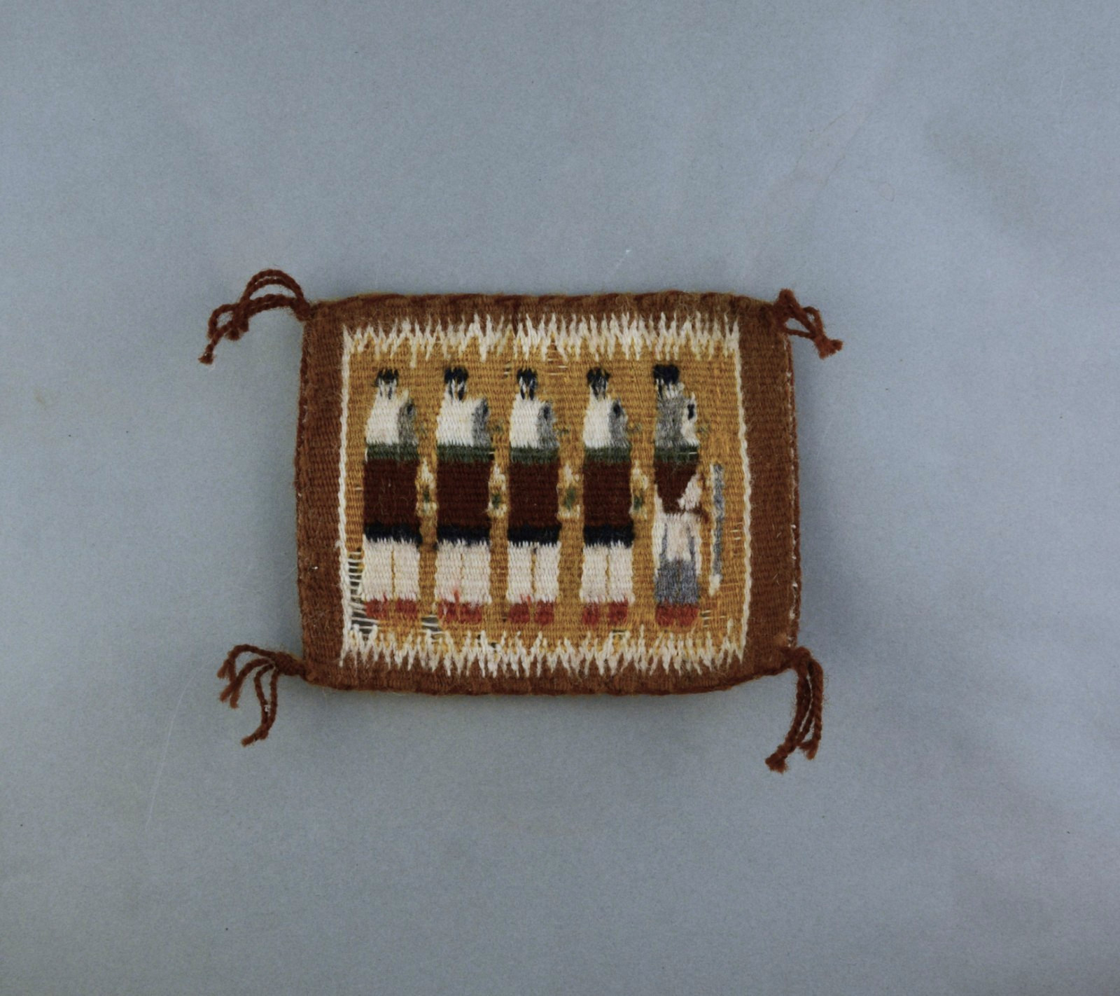 Vintage Miniature Navajo Yei Weaving  3 1/2 