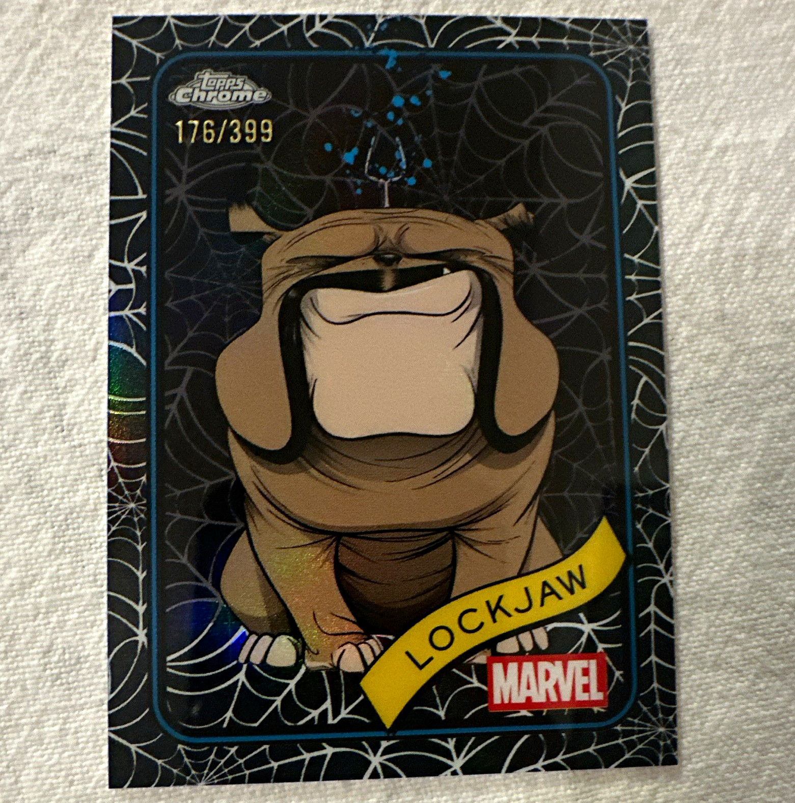 Topps 2025 Topps Chrome Marvel Lockjaw #152 /399 Spider Web Refractor