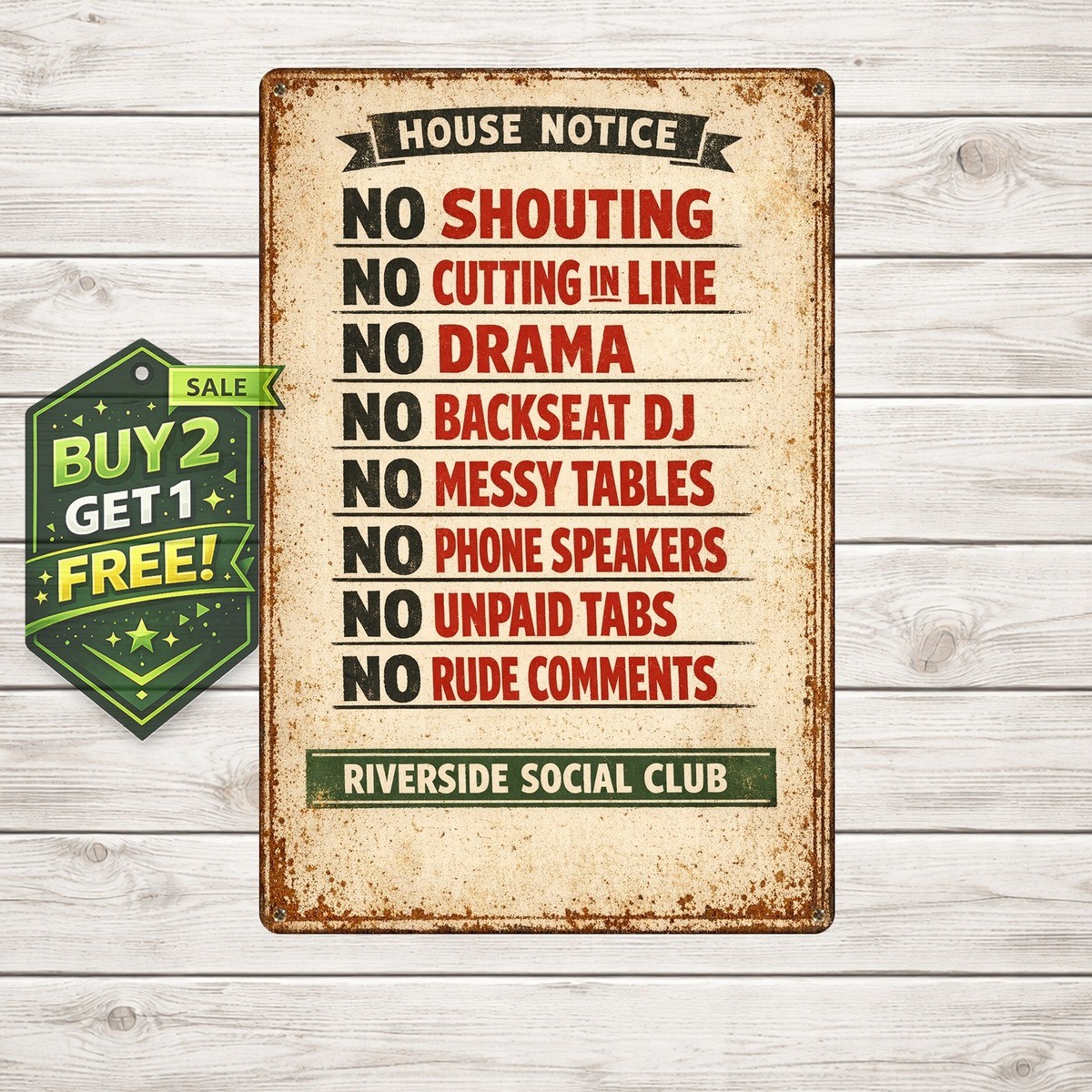 Caddyshack Rules Movie Poster Vintage Metal Tin Sign Home Decor 8x12