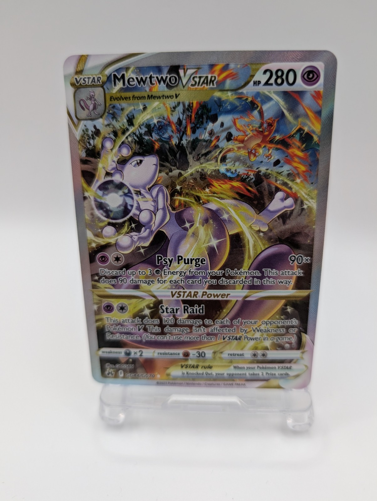 Pokémon TCG - Mewtwo VStar GG44/GG70 Crown Zenith Alternate Art NM