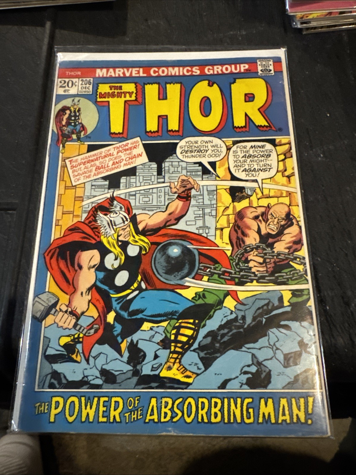 the MIGHTY THOR #206 the Absorbing Man Buscema Art (1972) Marvel