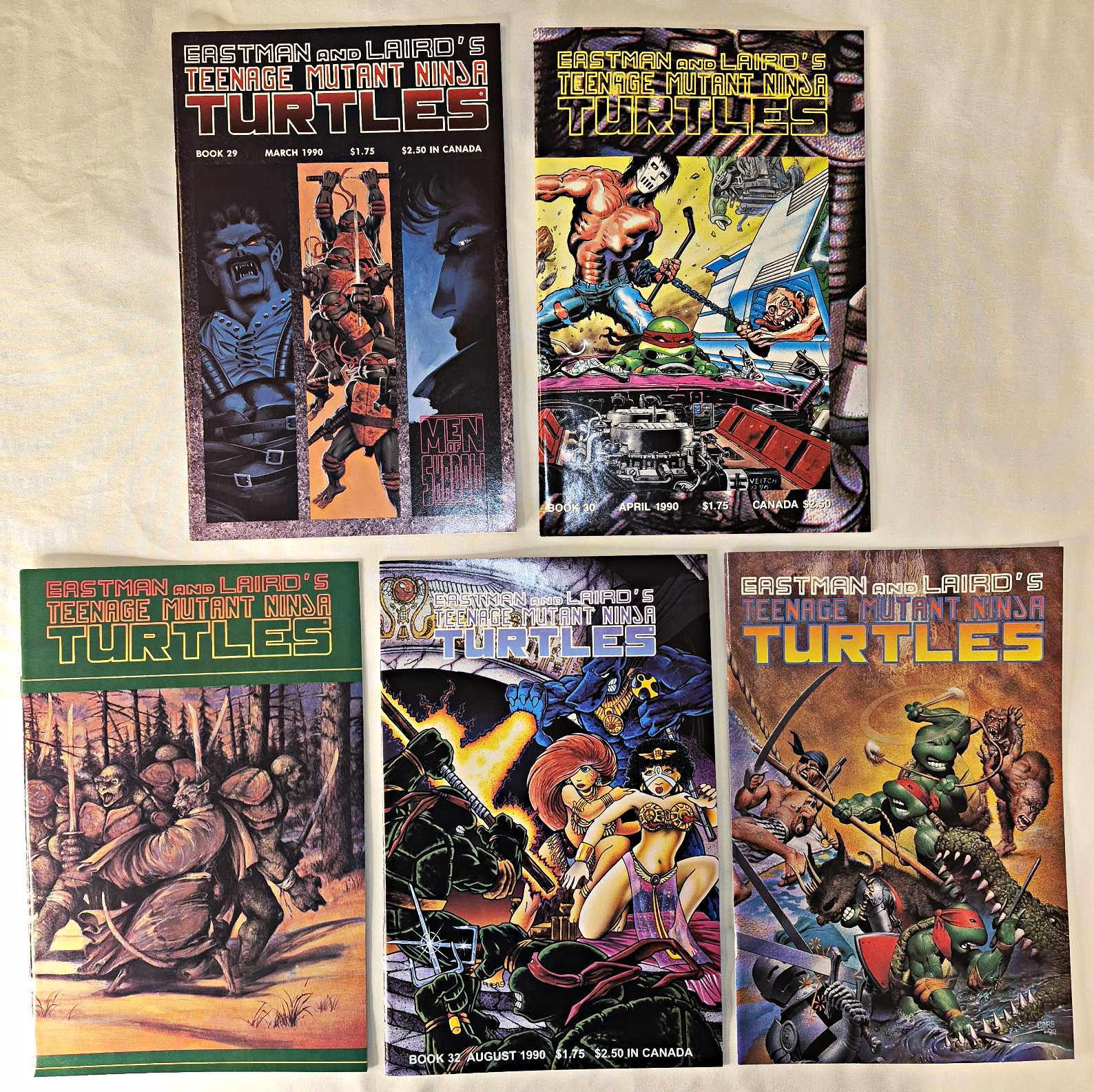 Teenage Mutant Ninja Turtles #29-33 Mirage 1990 Run Lot Corben Veitch TMNT NM