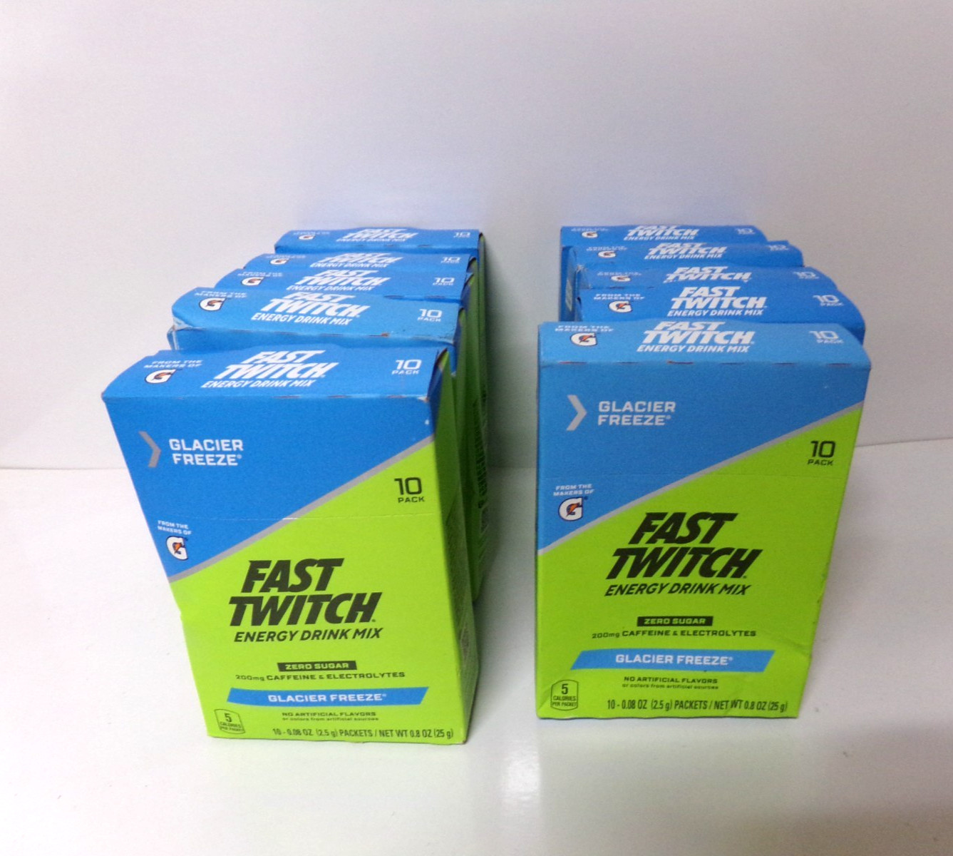 Gatorade 10 Boxes FAST TWITCH Powder Sticks ~ GLACIER FREEZE Caffeine 2026 READ