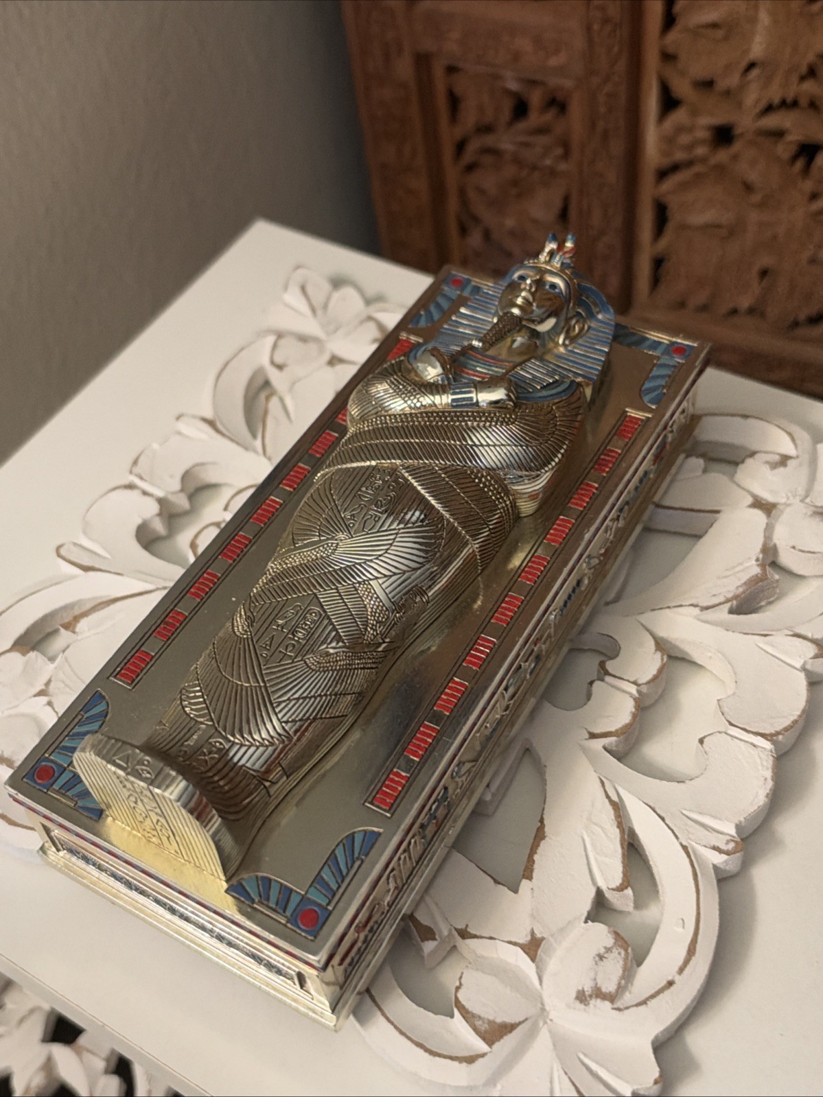Franklin Mint Treasures Of Tutankhamun Card Box Limited Edition Metal Complete