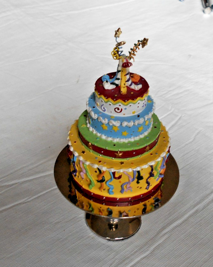 Vintage Enesco MAY YOUR WISH COME TRUE Cake Figurine w/Stand \