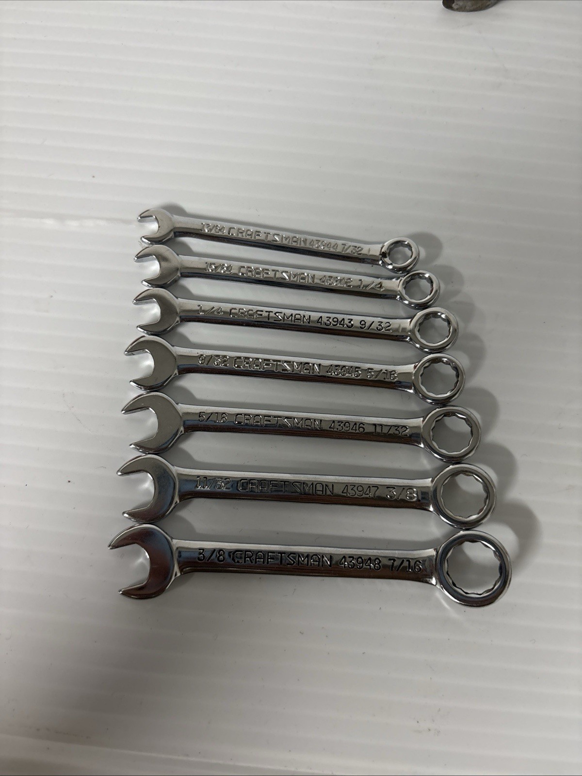 Craftsman 7 Piece Midget SAE Combination End Ignition Wrench USA