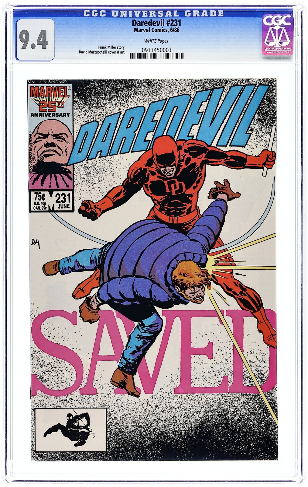 Daredevil #231 CGC 9.4 1986 0933450003