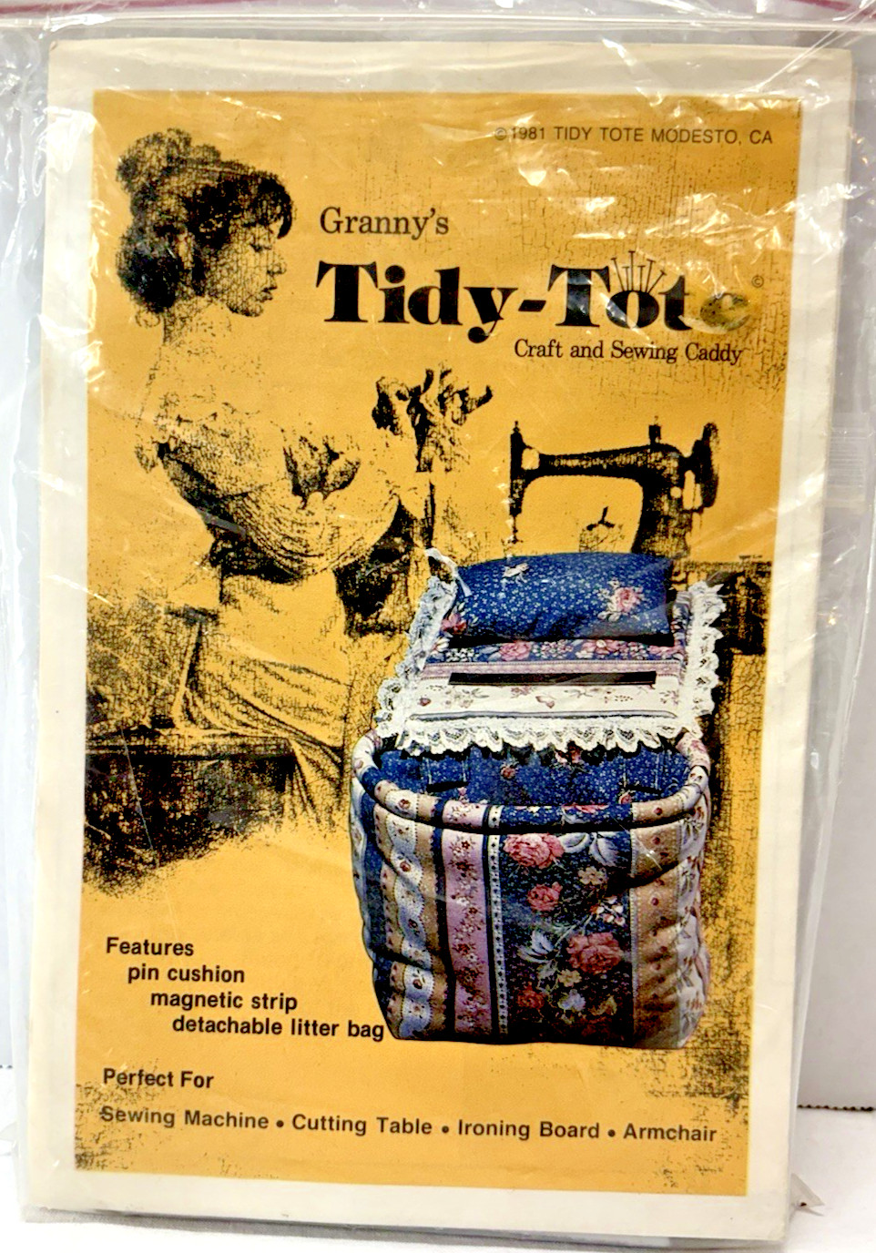VTG Granny's Tidy Tote Sewing Caddy Craft Kit