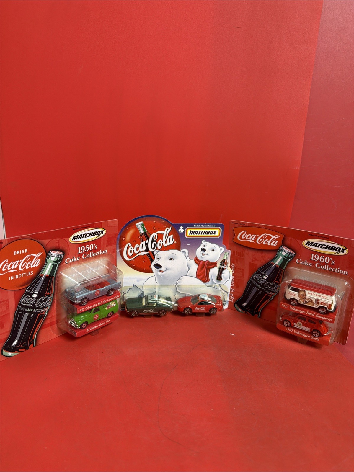 Matchbox Coca Cola Diecast Car Lot 3 Packs 1950s 1960s Mustang Sets
