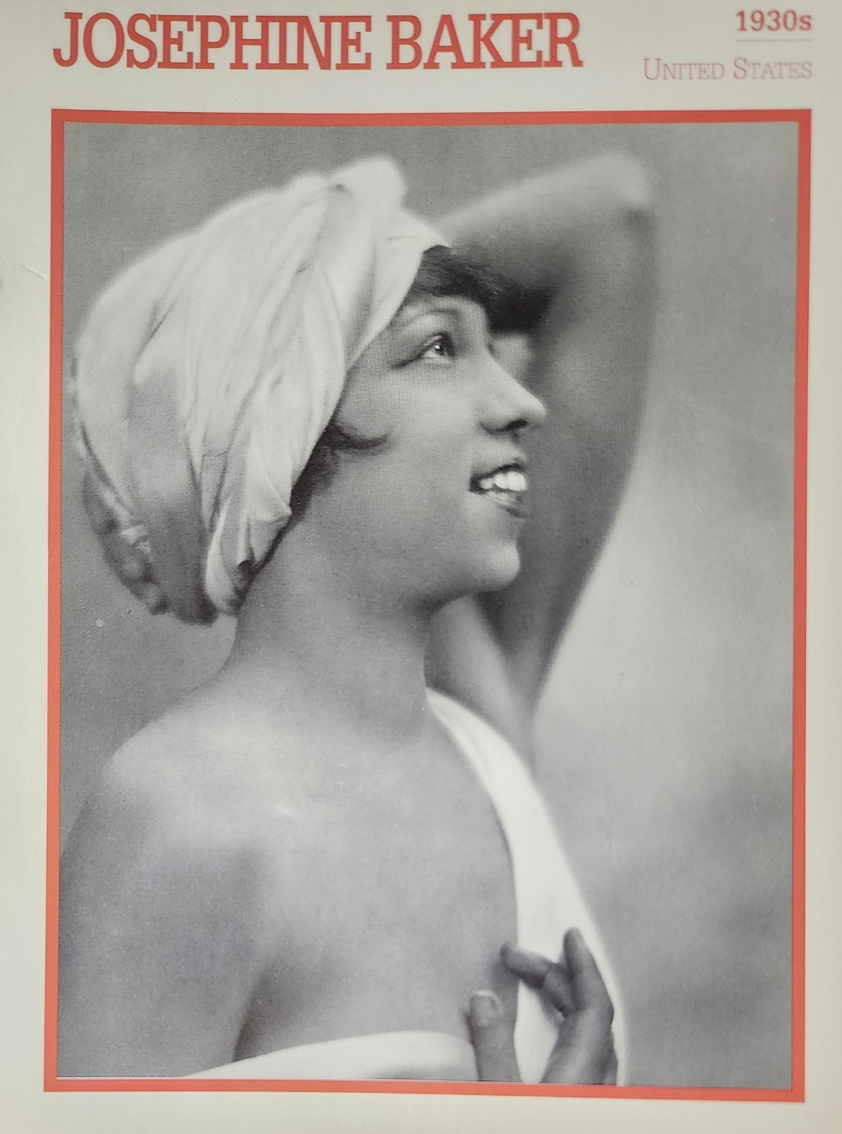 Josephine Baker Hollywood Film Star Picture Info Card Vintage Wall Art Decor    