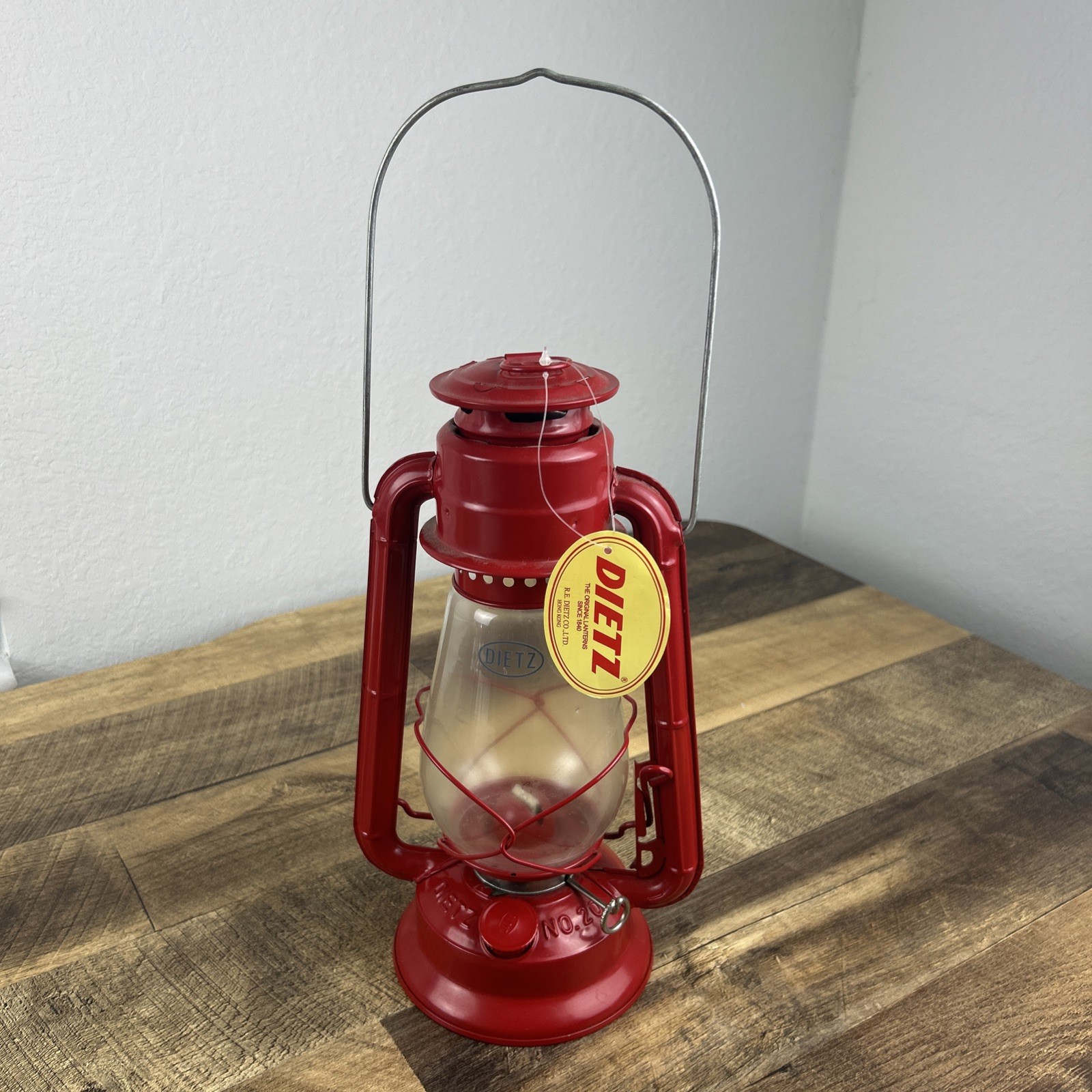 Vintage Dietz Junior No. 20 Red Kerosene Lantern NWT 12 Inch- Has Safety Cut Off
