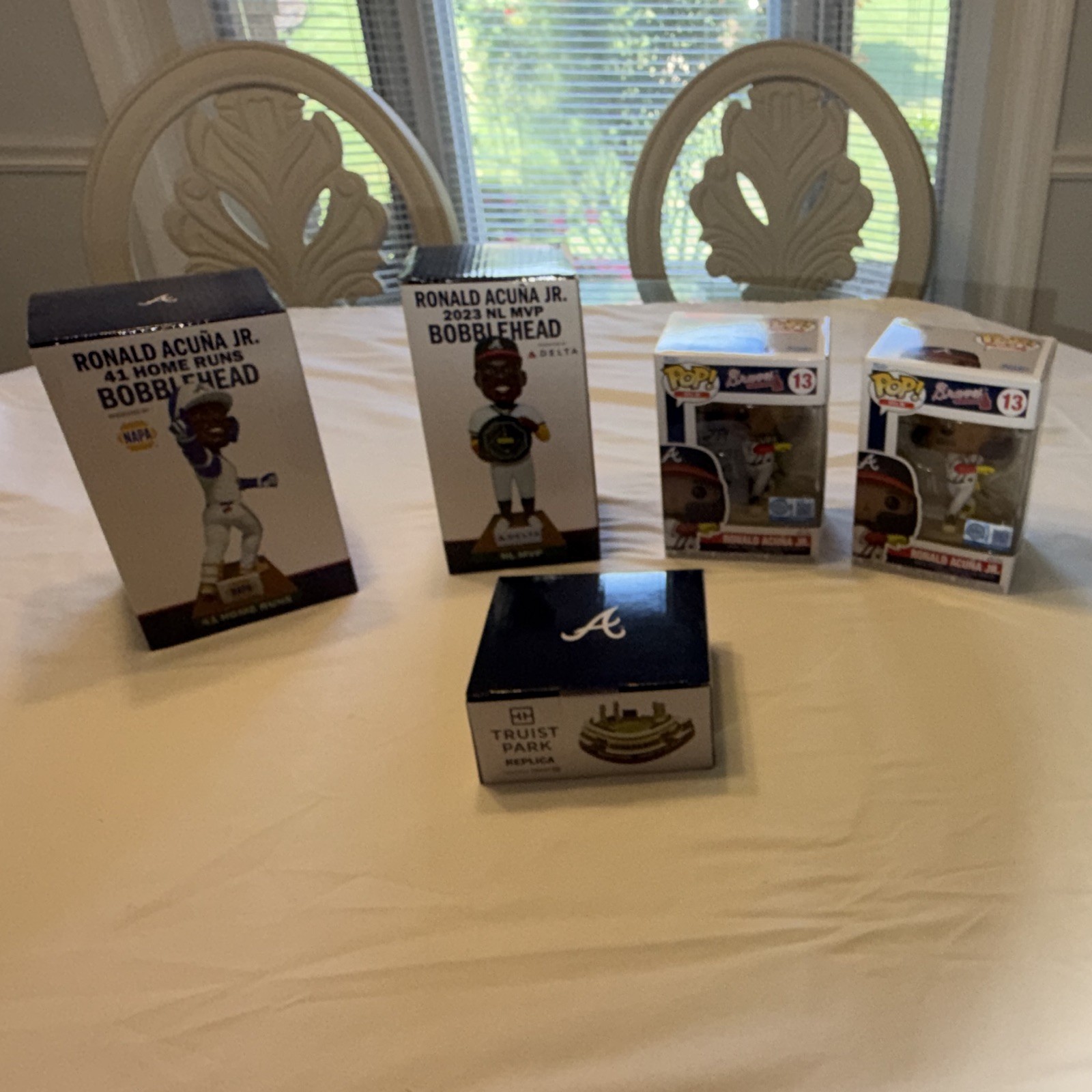 MLB Braves Ronald Acuña Jr. Pop And Bobbleheads #13 & Truist Park, 5 pc