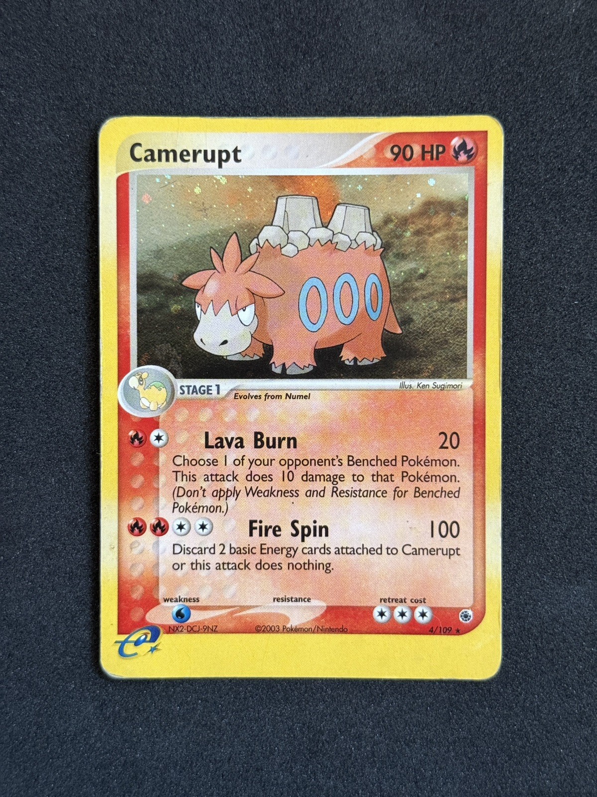 Pokemon Camerupt EX Ruby and Sapphire 4/109 Holo Rare MP