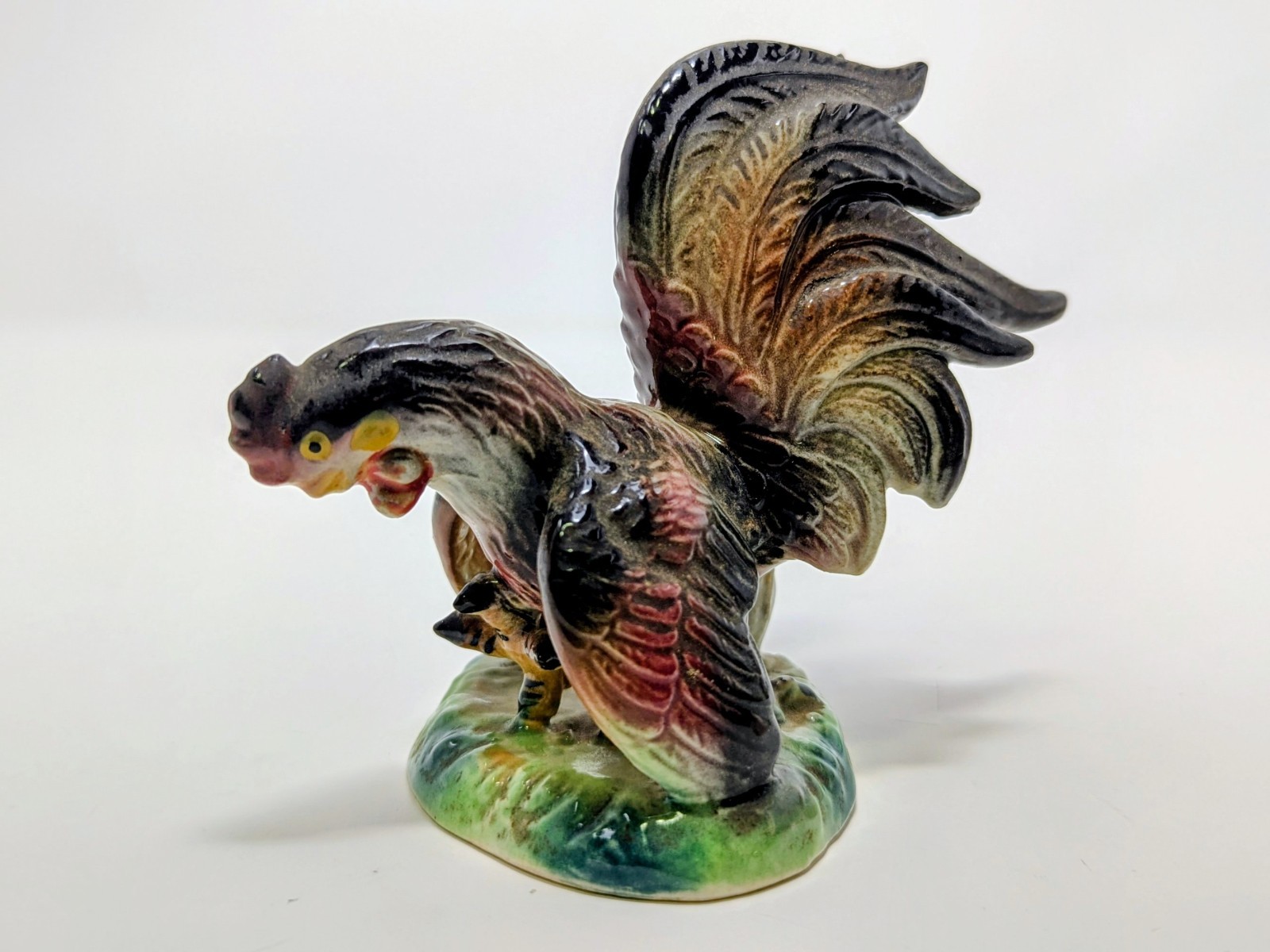 Rare Vintage Italian Style Ceramic Fighting Rooster