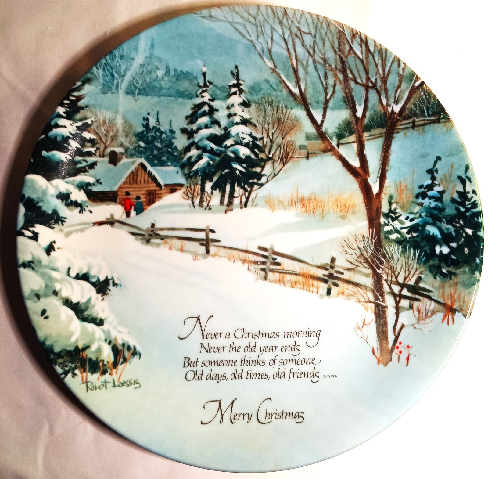 WinterScene Series by Robert Laessig Commemorative Edition Holiday Plate 1975