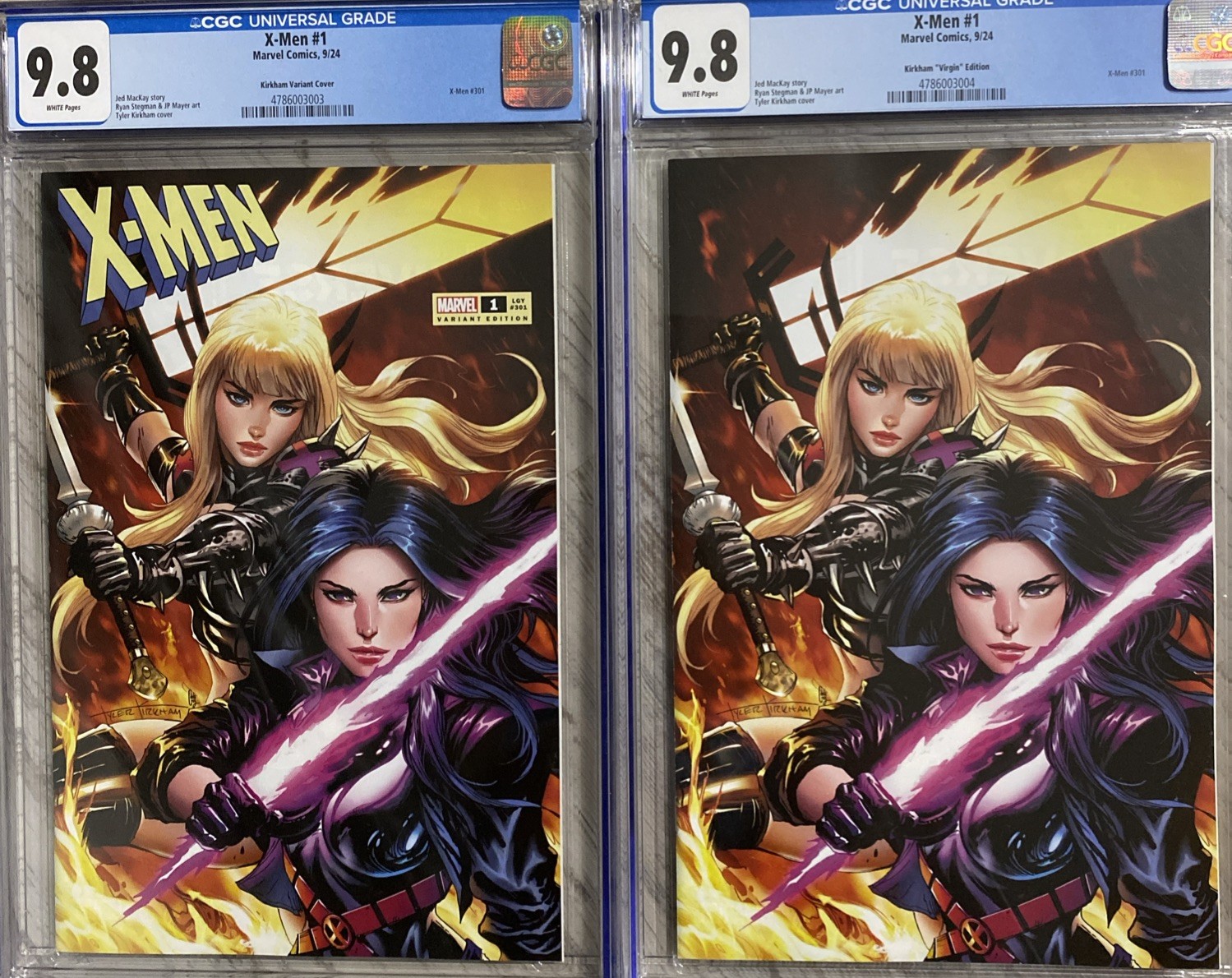 X-MEN #1-CGC 9.8 TYLER KIRKHAM SDCC EXCLUSIVE-TRADE & VIRGIN-SET MARVEL COMICS 