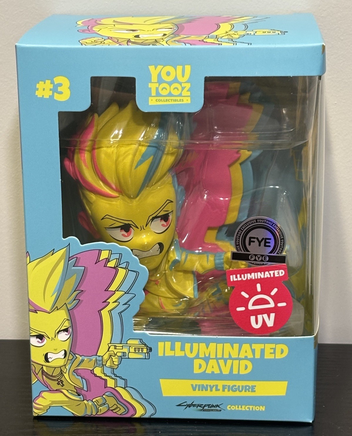 Youtooz Illuminated David UV Vinyl Figure Cyberpunk Edgerunners FYE Exclusive