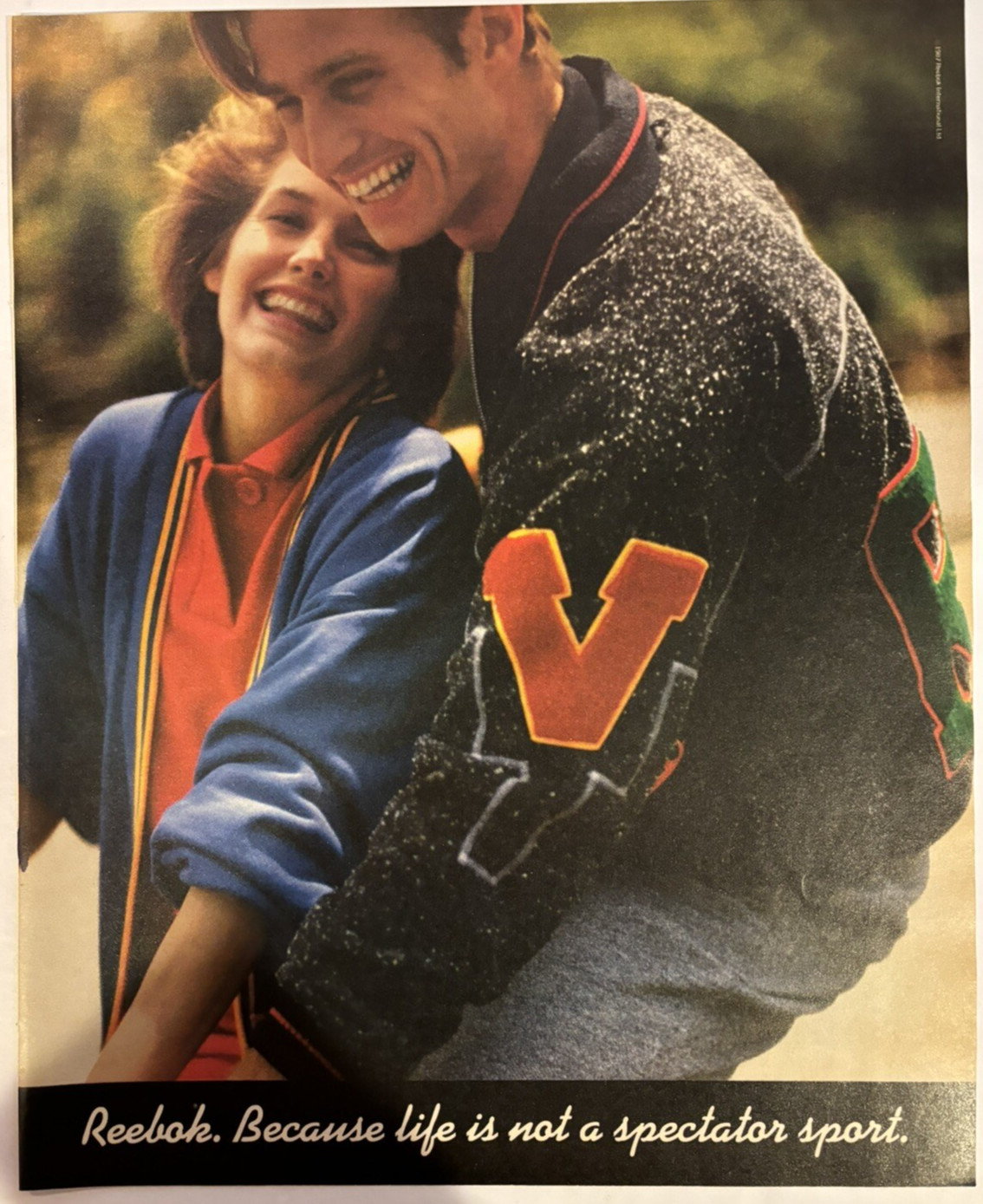 Vtg 1980s AD Reebok Clothing, LIfe is not a Spectator Sport