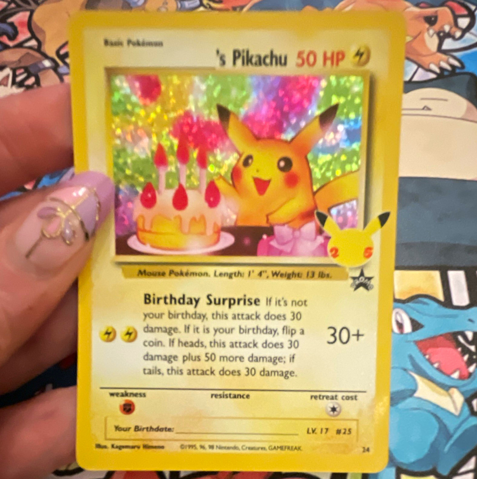 Pokémon TCG ______\'s Pikachu Wotc Promo Holo English 50 HP LV.17 24/53