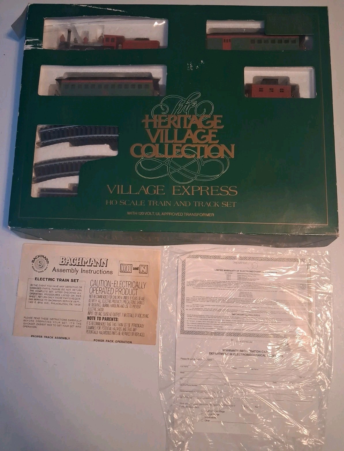 Vintage Dept. 56 Bachmann Heritage Village Express HO Scale Electric Train Set