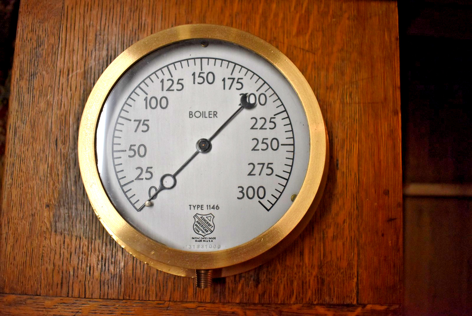 Brass Steam Locomotive gauge by Ashcroft not ashton