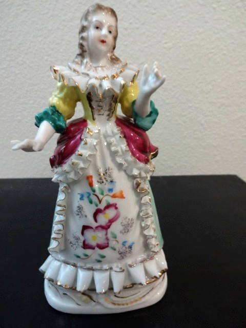 Vintage Hand Painted Meissen Victorian Woman Figurine