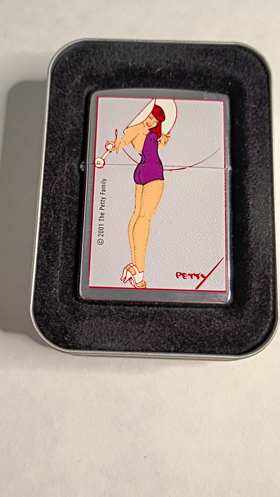 Zippo Petty Girl Pretty in Purple Pinup Collectible Lighter Playboy & Pinups
