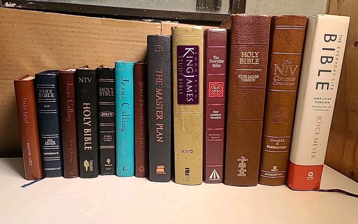 Lot of 13 Bibles KJV NIV NCV Amplified Study Bible Concordance Joyce Meyer