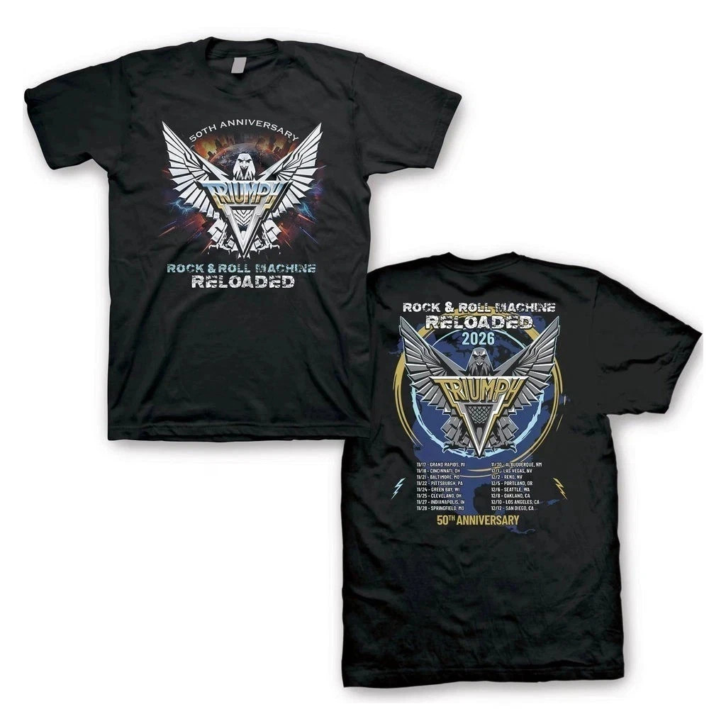 Triumph 50th Anniversary Tour 2026 Rock & Roll Machine T-Shirt