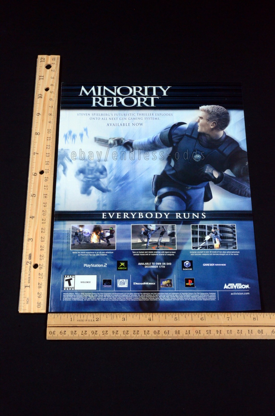 2002 Minority Report PS2 XBOX Nintendo Video Game Magazine Page Print Ad Poster