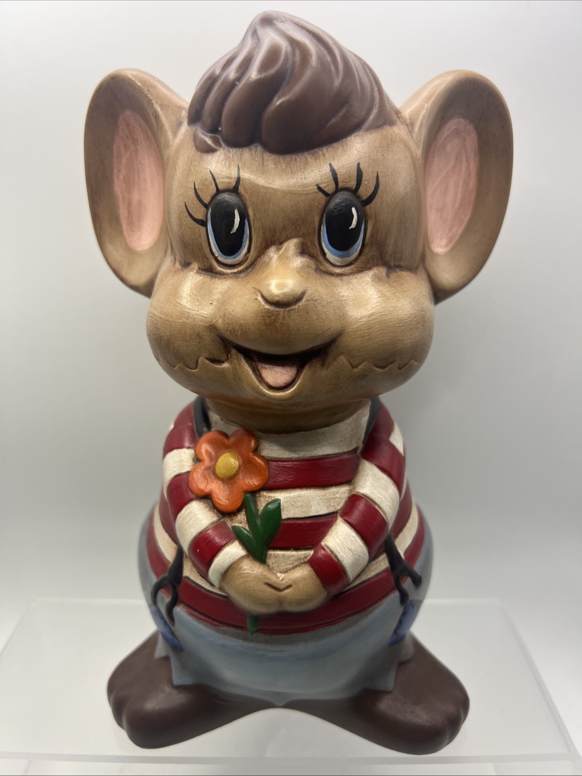 Vintage Holland Mold 70\'s Country Farm Mouse Bank  W/Plug 8\