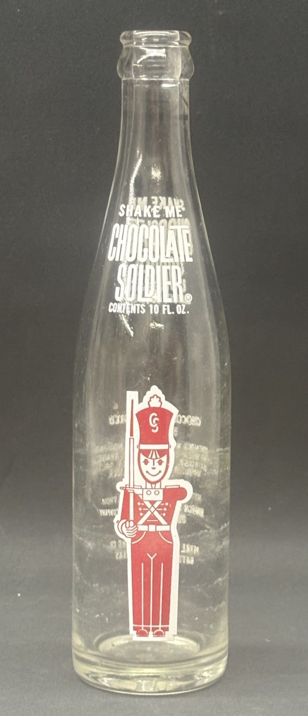 Vintage Chocolate Soldier Soda Bottle 10oz Royal Crown Batesville Arkansas ACL