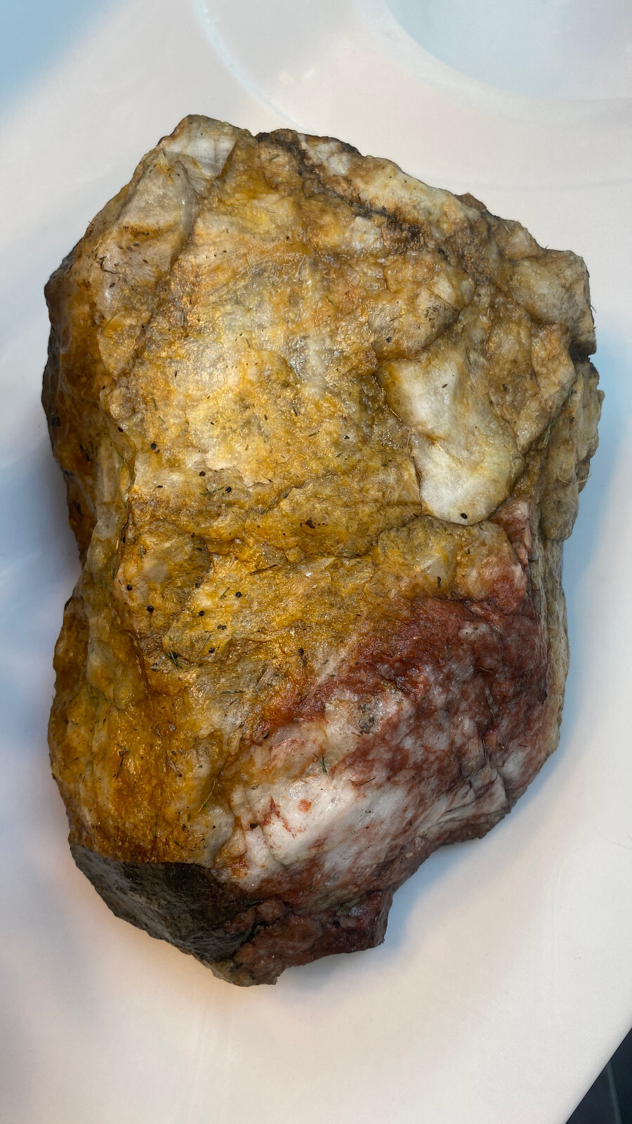 Large Beautiful  Quartz Red , White and Caramel Colors  10