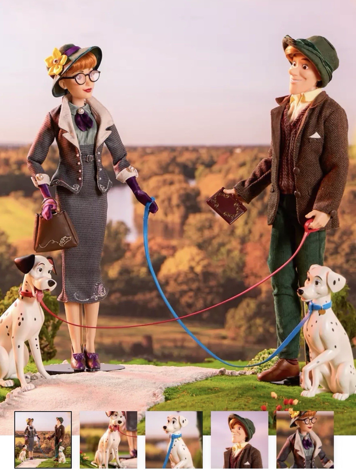 New In box d23 Disney Roger and Anita 101 Dalmatians collectibles 