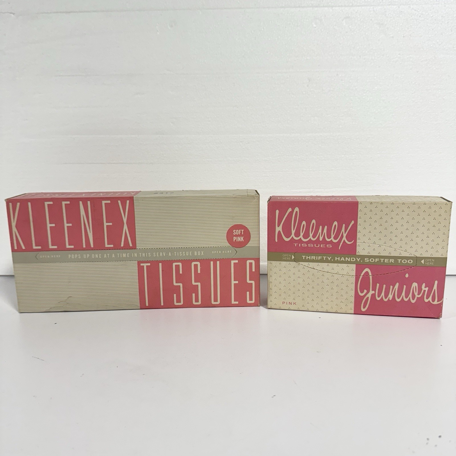 Vintage Kleenex Tissues 1938 Lot Soft Pink + Pink Juniors Advertising Prop