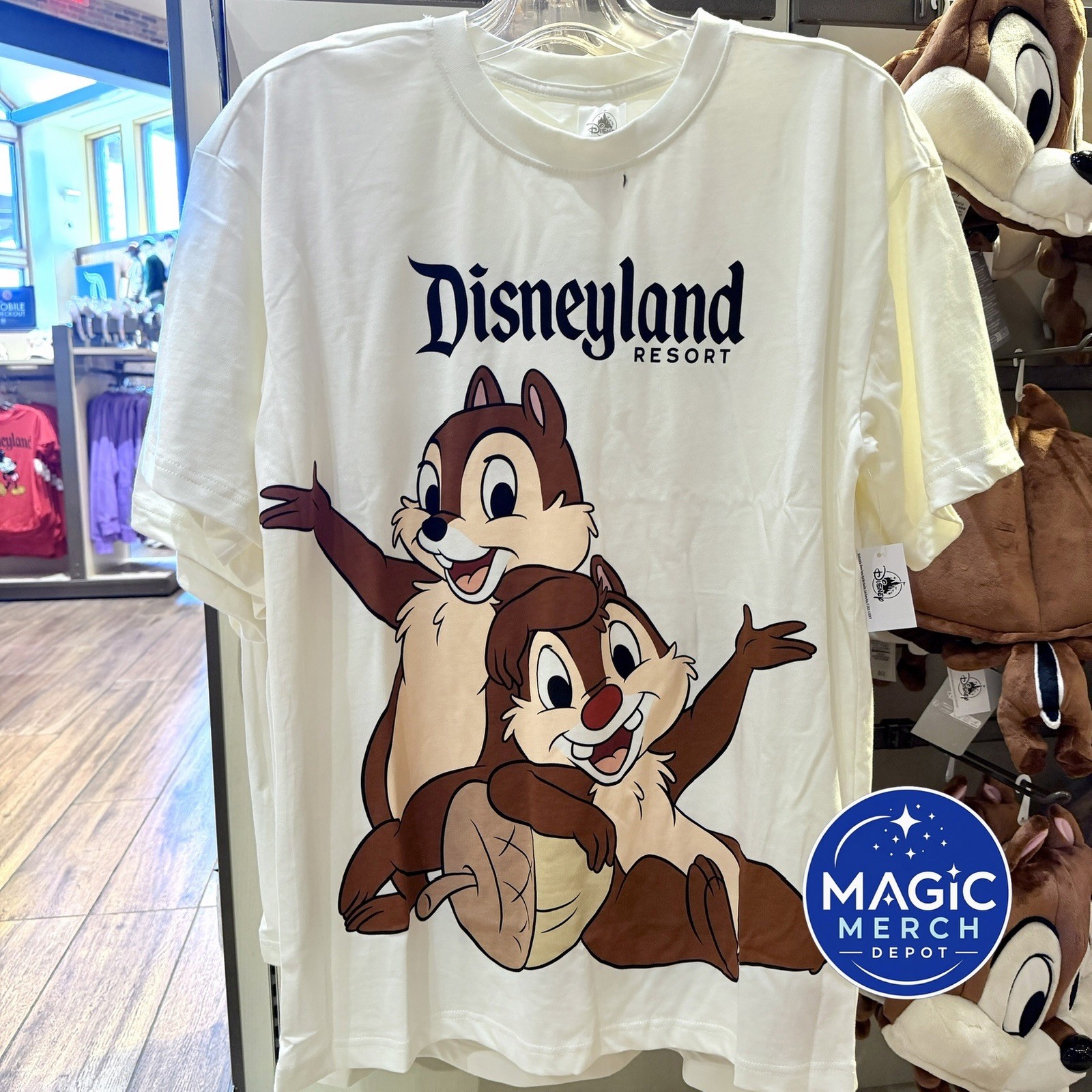 2026 Disney Parks Disneyland Chip & Dale White T-Shirt All Sizes