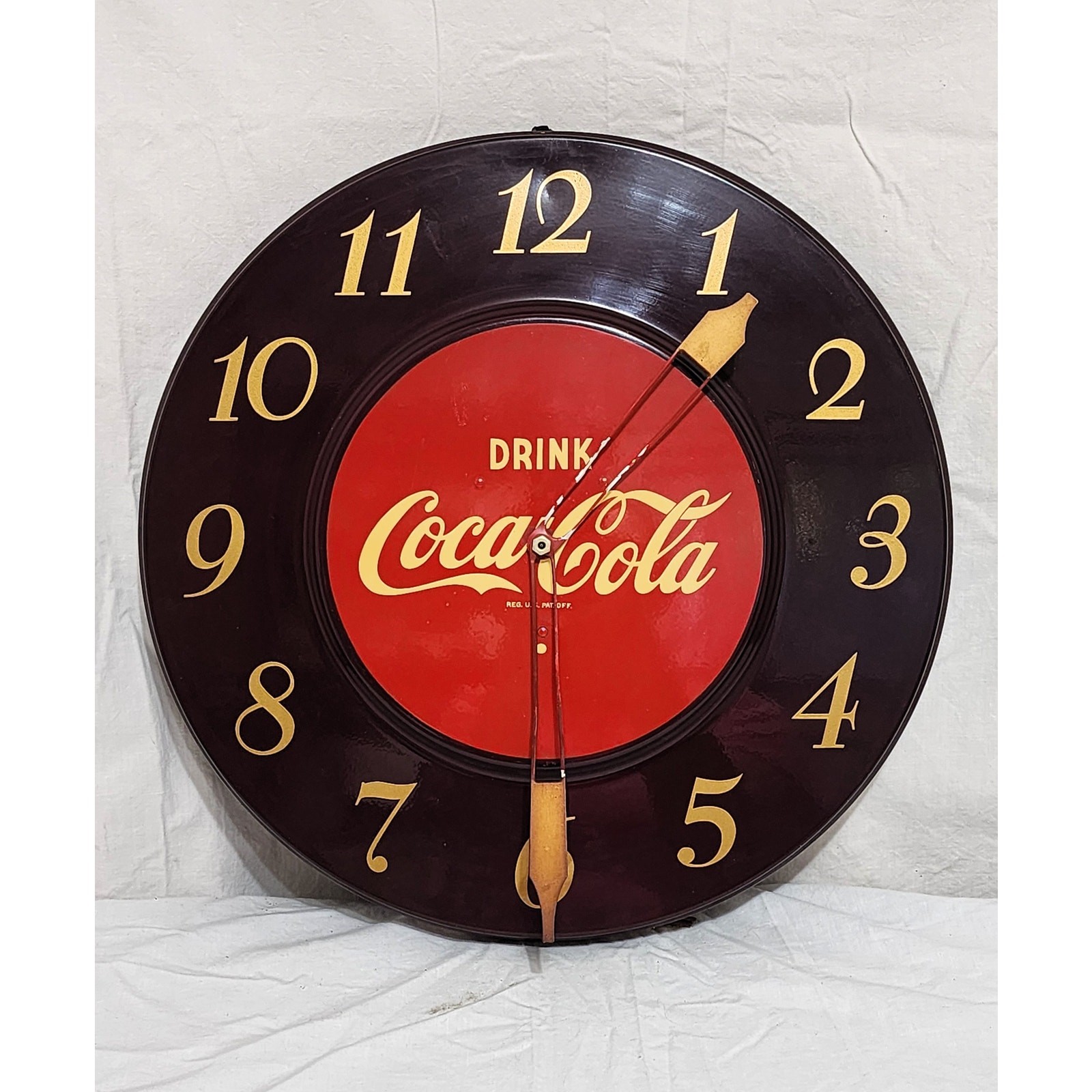 Vintage 1950s Coca-Cola GE Telechron Metal Wall Clock 18\