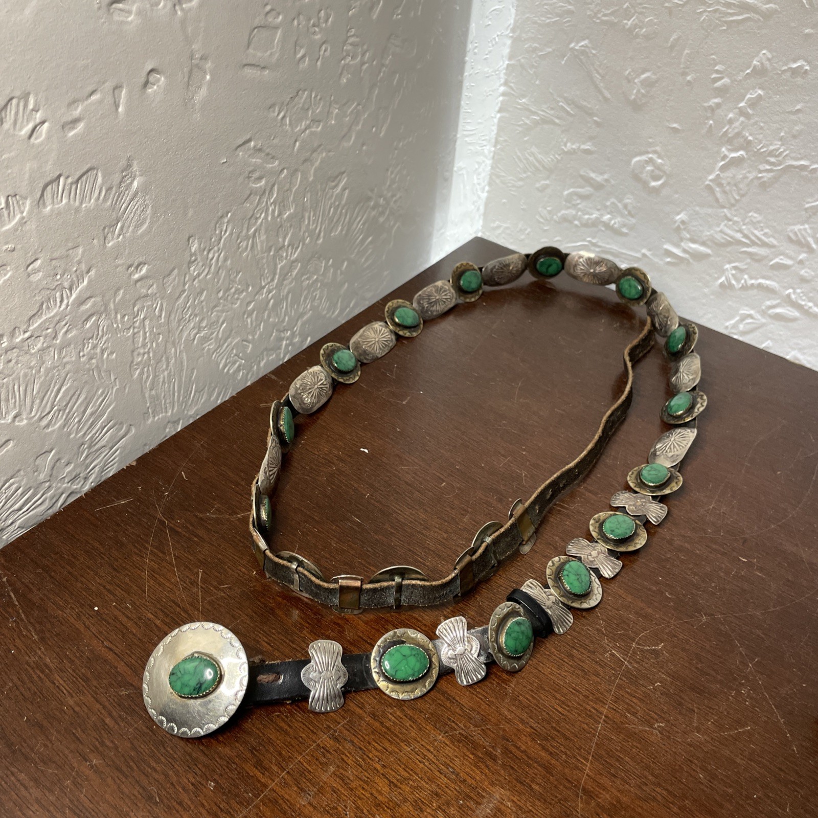 Southwest Native American Stamped  Vintage Belt Sunrise Silver Sunrise Brand