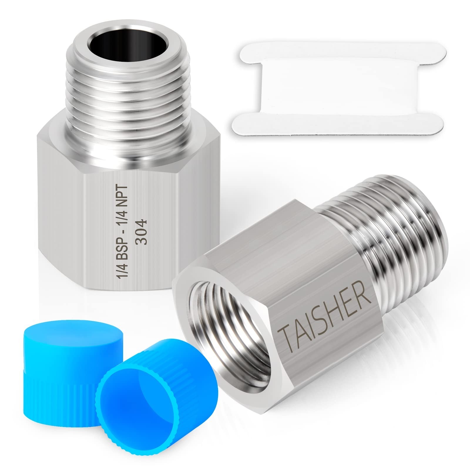 2PCS Forging of 304 Stainless Steel Fitting, Reducer Adapter, 1/4\