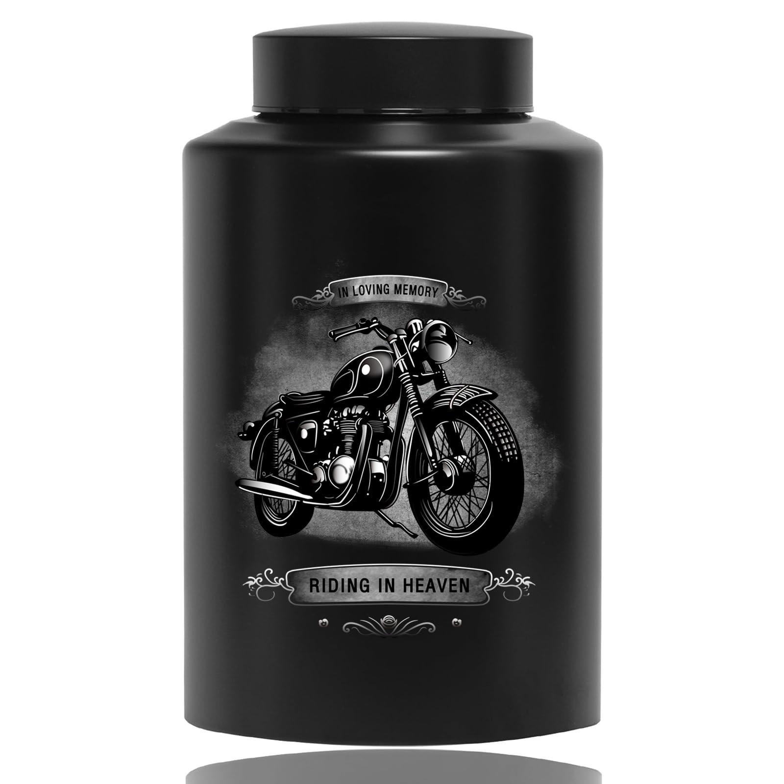 ZWBQAWYJW Large Stainless Steel Cremation Urns for Adult Human Male Black