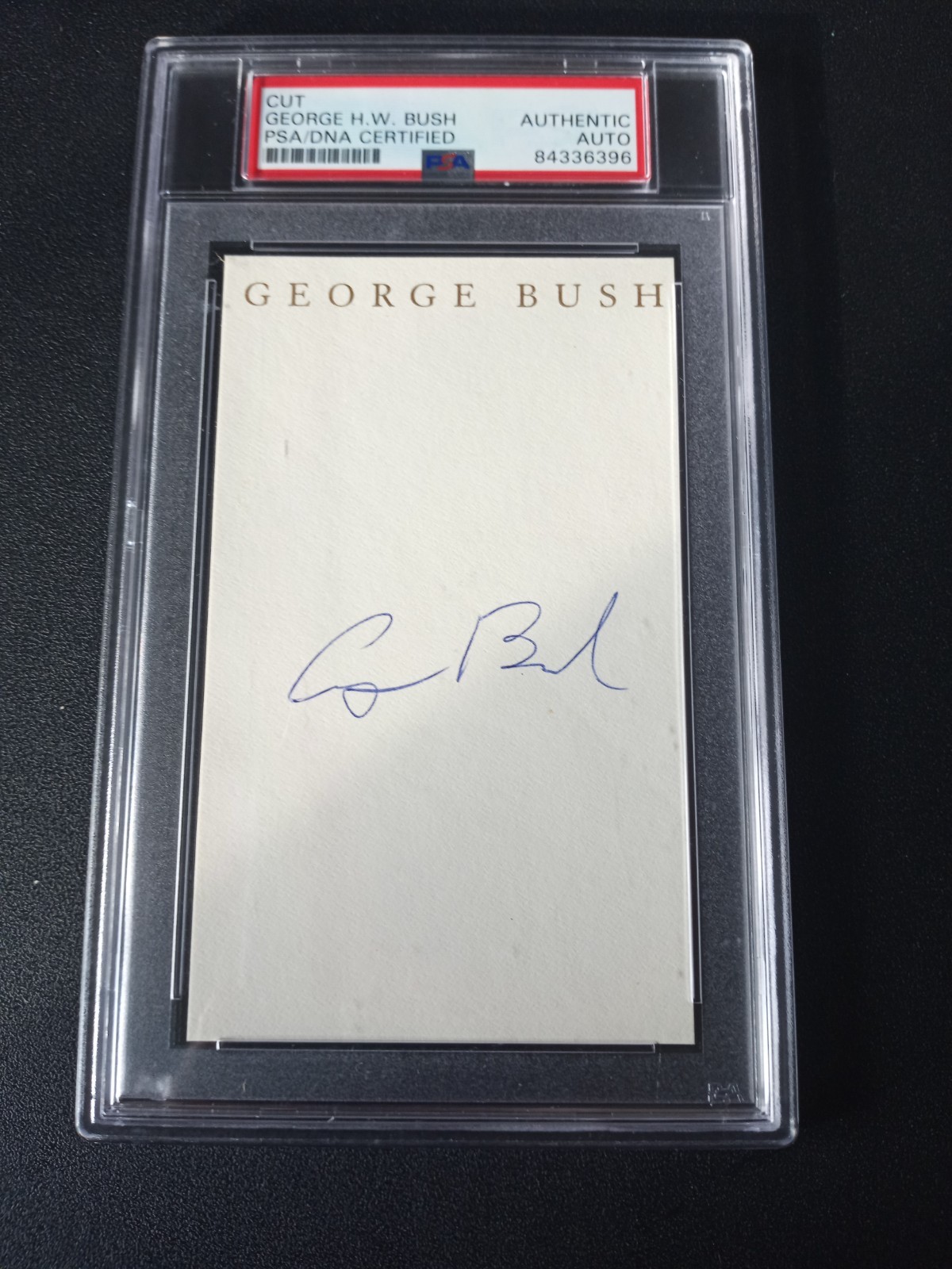 41st POTUS President George H. W. Bush PSA Authentic Cut Auto Autograph 3.5 x 5