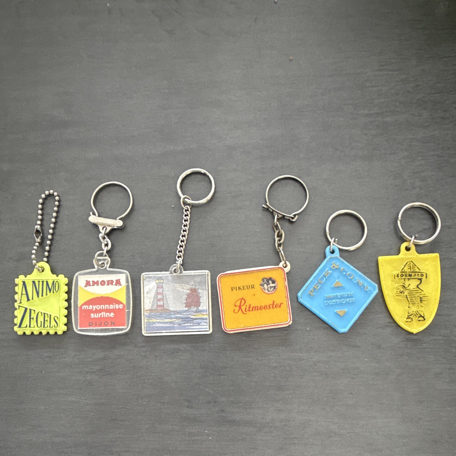 Lot Of 6 Vintage Advertising Keychains