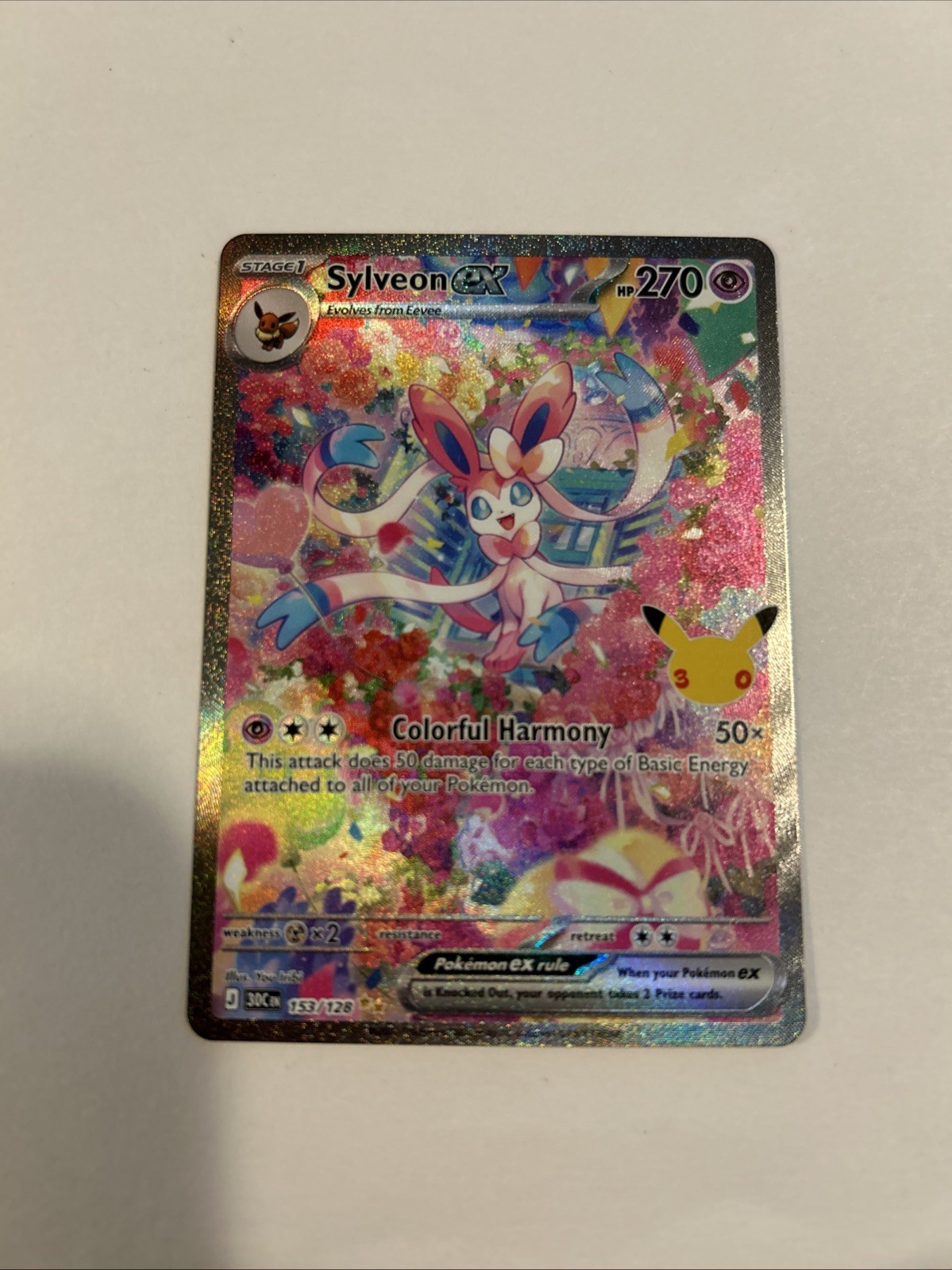 Sylveon ex 153/128 SIR English 30th Celebration