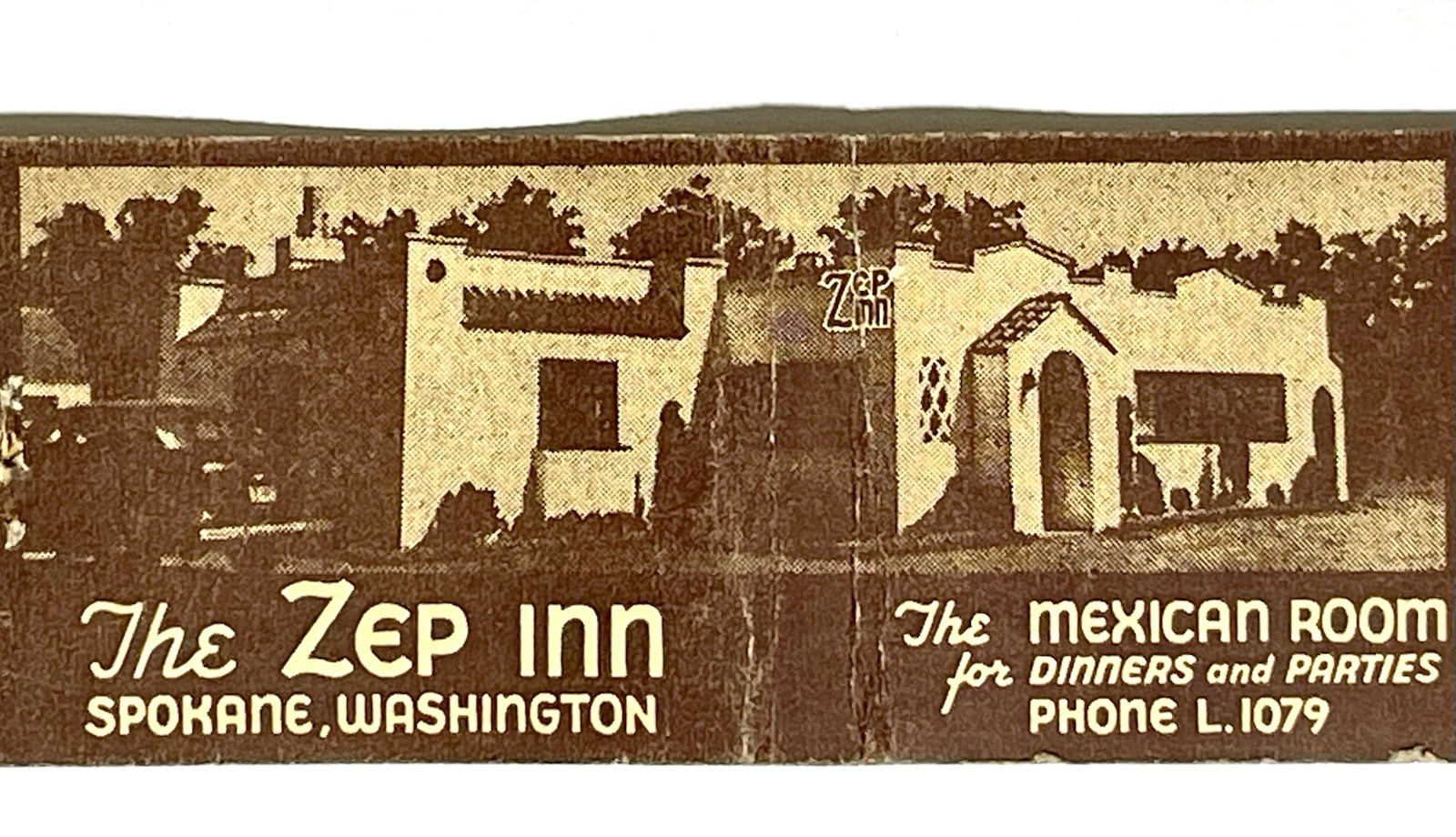 RARE SPOKANE, WASHINGTON 1930'S- ZEP INN, MEXICAN ROOM, MATCHBOOK COVER