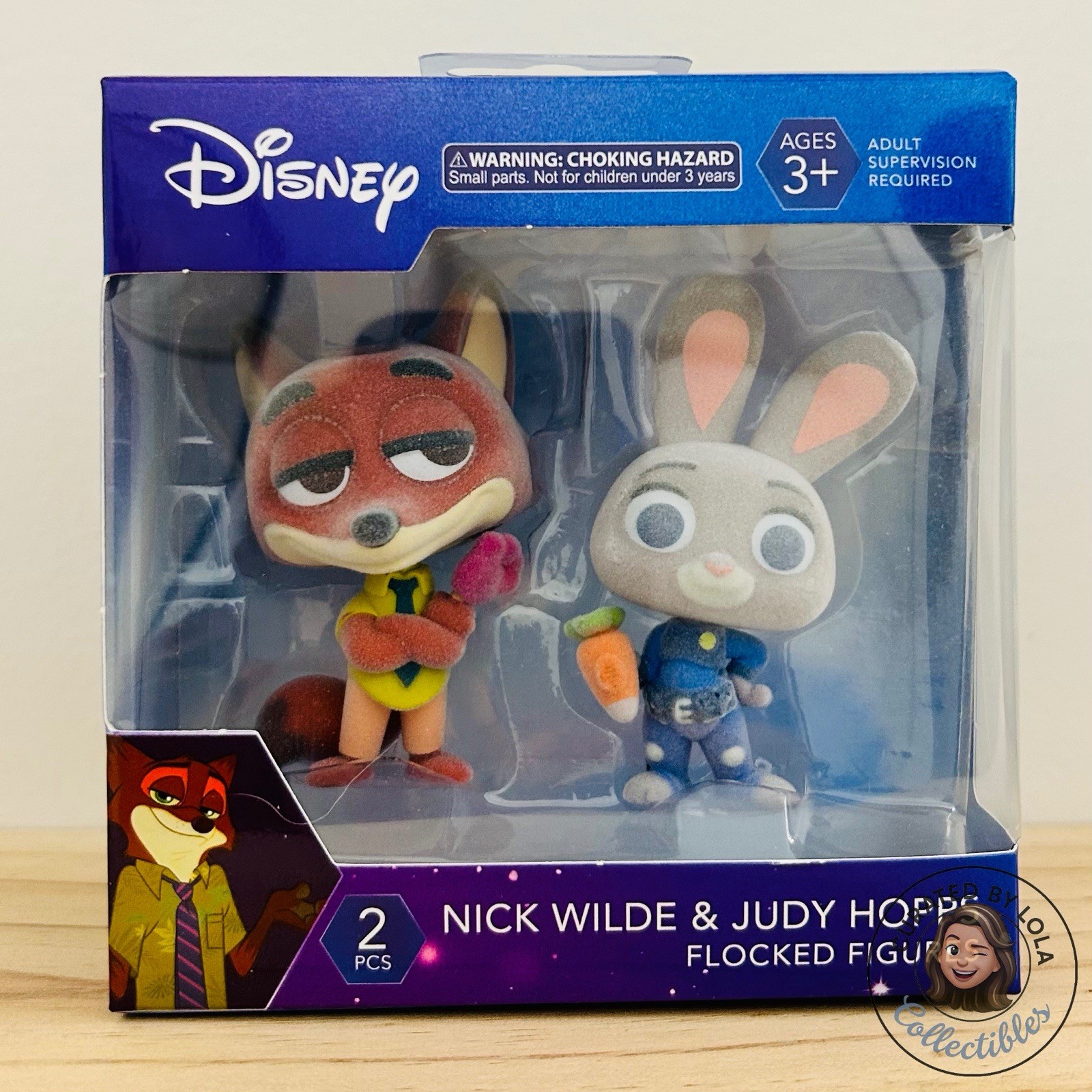 Disney Zootopia Nick Wilde Judy Hopps Flocked Figures 2-Pack 2.5” NIB