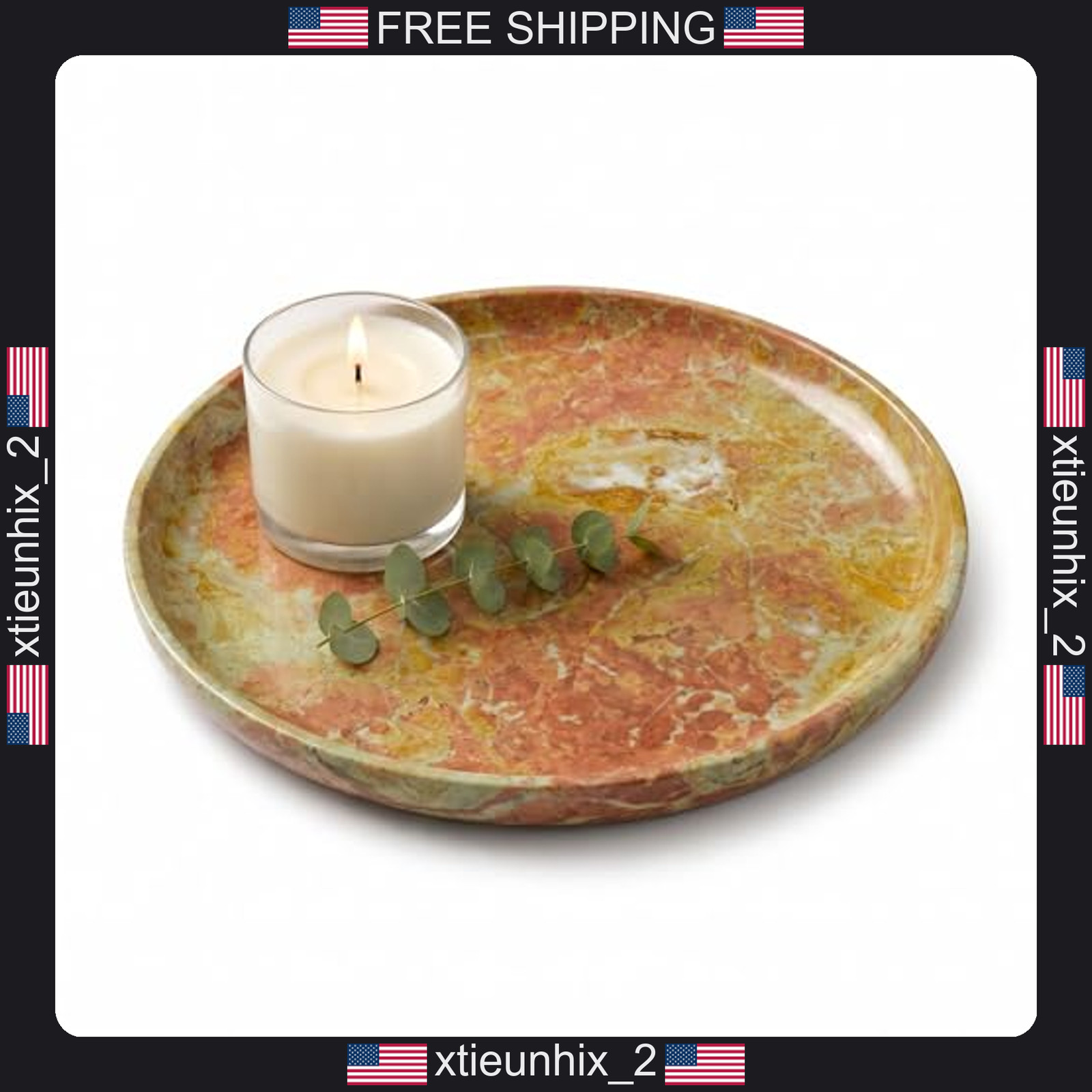Caramel Gold Marble Tray 10-inch Round Vanity Organizer