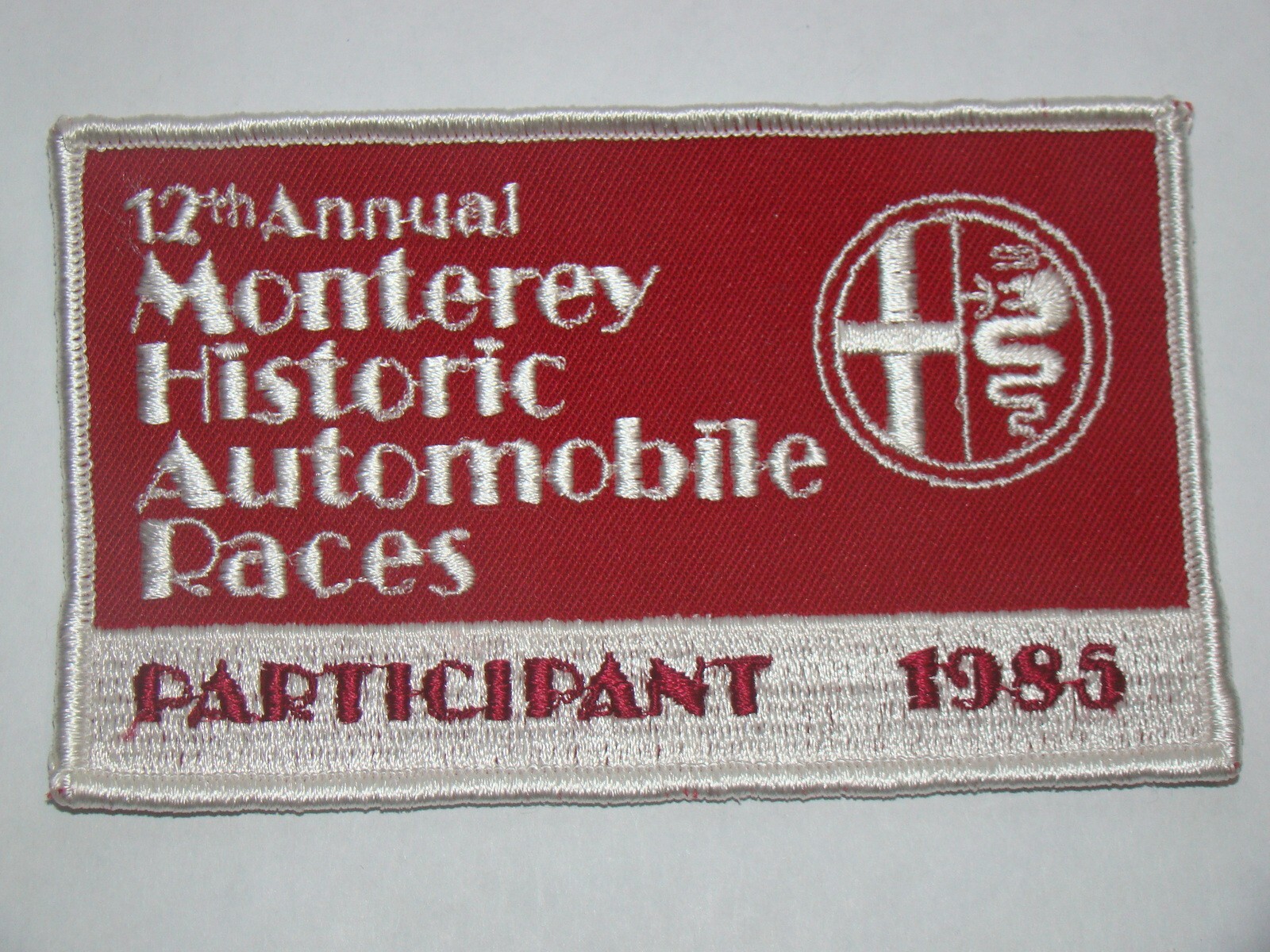 12th Annual Monterey Historic Automobile Race - 1985 PARTICIPANT Patch