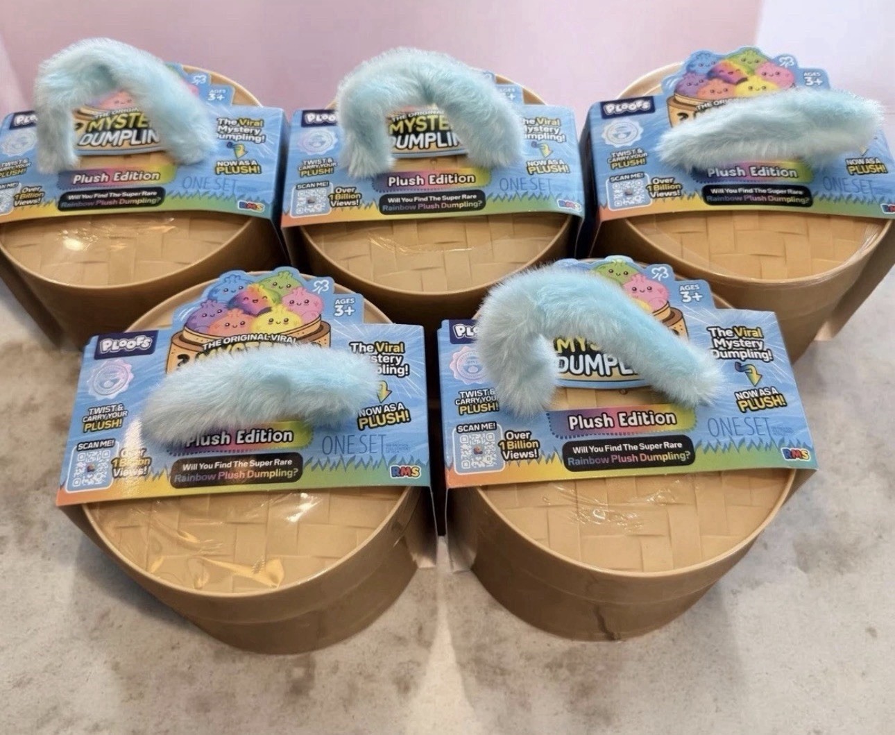 RMS Mystery Dumpling Ploofs Rainbow Plush Edition NEW SEALED Crazy Fun SET OF 5