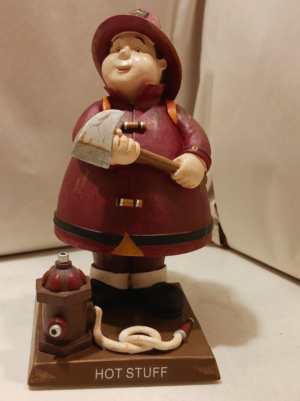 Bobble Body Fire Fighter Hand Painted 7\